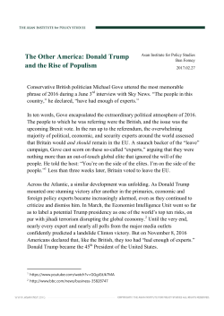 The Other America: Donald Trump and the Rise of Populism