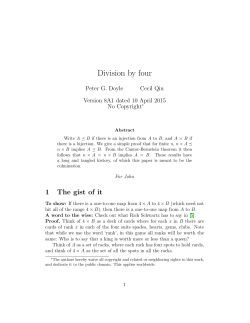 Division by four - Dartmouth Math Home
