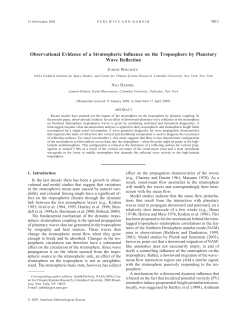 Observational Evidence of a Stratospheric Influence on the