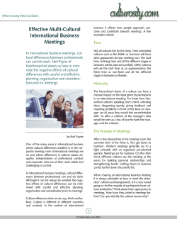 Effective Multi-Cultural International Business Meetings