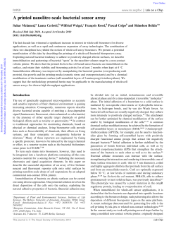 A printed nanolitre-scale bacterial sensor array