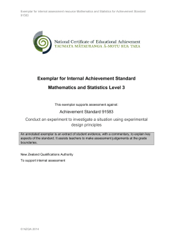 Exemplar for Internal Achievement Standard Mathematics and