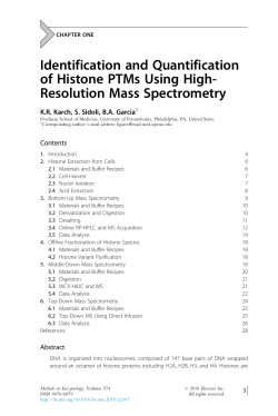 Identification and Quantification of Histone PTMs Using High