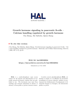 Growth hormone signaling in pancreatic &szlig;-cells &ndash; Calcium