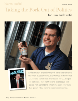Taking the Pork Out of Politics - Washington University School of Law