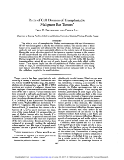 Rates of Cell Division of Transplantable