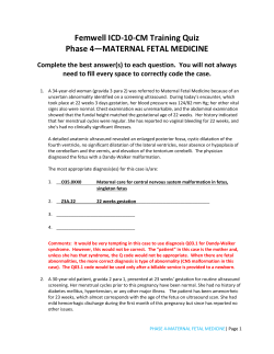 Femwell ICD-10-CM Training Quiz Phase 4&mdash;MATERNAL