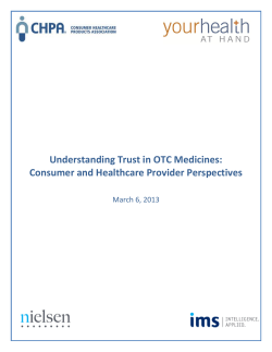 Understanding Trust in OTC Medicines: Consumer and Healthcare