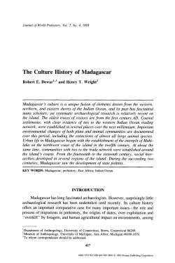 The culture history of Madagascar - Deep Blue