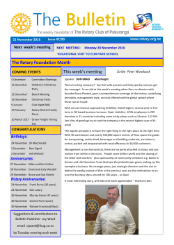 The Bulletin - The Rotary Club of Pakuranga