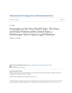 Sovereignty in the New World Order