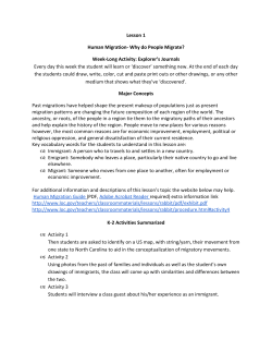 Lesson 1 Human Migration