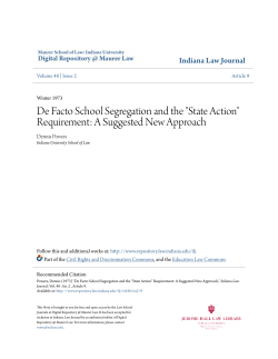 De Facto School Segregation and the "State Action"