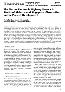 The Marine Electronic Highway Project in Straits of Malacca and