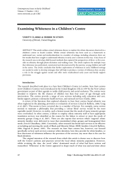 Examining Whiteness in a Children`s Centre