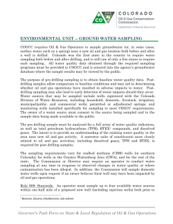Ground Water Sampling