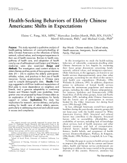 Health-Seeking Behaviors of Elderly Chinese Americans: Shifts in
