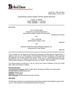 July 20 2016 SDAB 002 Hearing Decision