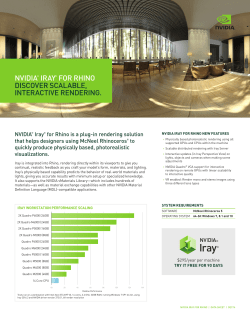 Data Sheet: NVIDIA Iray for Rhino