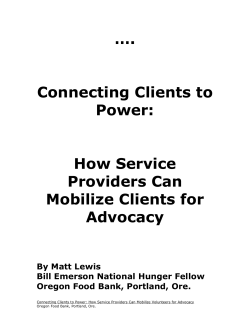 …. Connecting Clients to Power: How Service Providers Can