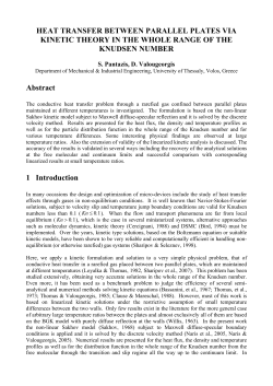 HEAT TRANSFER BETWEEN PARALLEL PLATES VIA KINETIC
