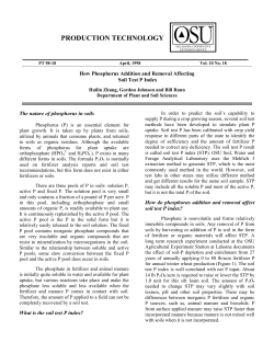 PT 1998-18 How Phosphorus Addition and Removal Affecting Soil