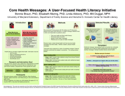 Core Health Messages - Rural Families Speaks