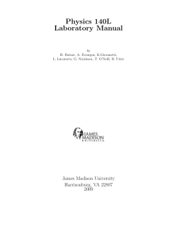 P140L Lab Manual - James Madison University