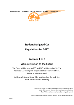 Student Designed Car Regulations for 2017 Sections 1 to 8