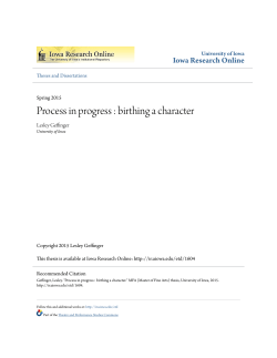 Process in progress : birthing a character