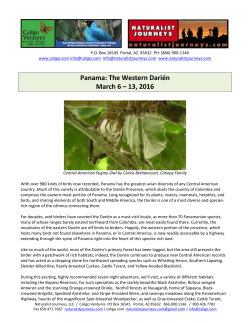 Panama: The Western Dari&eacute;n March 6 &ndash; 13, 2016