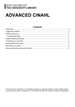 advanced cinahl - Leeds University Library