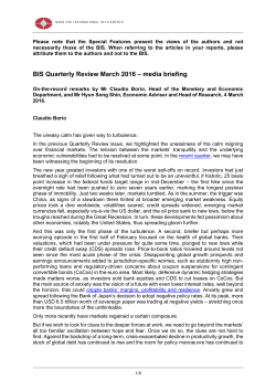 BIS Quarterly Review March 2016 &ndash; media briefing