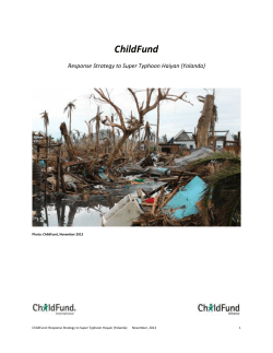 ChildFund Response Strategy to Super Typhoon Haiyan