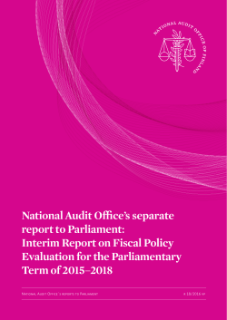 National Audit Office`s separate report to Parliament: Interim Report