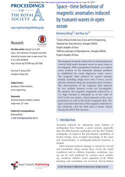 Space&ndash;time behaviour of magnetic anomalies induced by tsunami