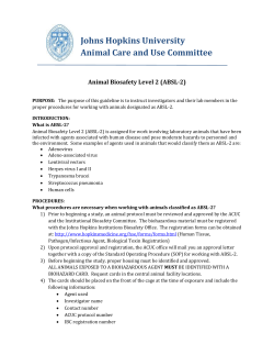ABSL-2 Guideline - Johns Hopkins University