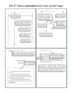 APA 6th Edition Quick View Sample Pages