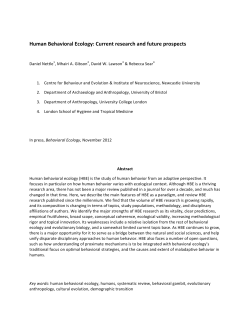 HBE review preprint - Newcastle University Staff Publishing Service