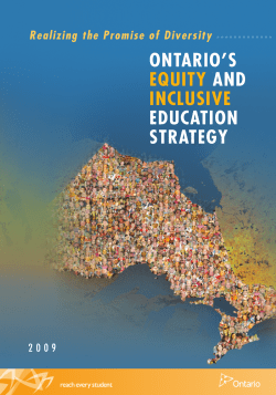 Ontario`s Equity and Inclusive Education Strategy