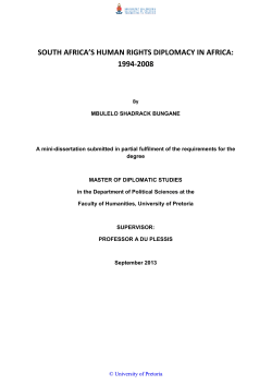 south africa`s human rights diplomacy in africa: 1994-2008