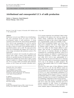 Attributional and consequential LCA of milk production | SpringerLink