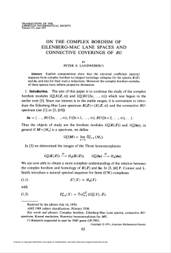 on the complex bordism of eilenberg
