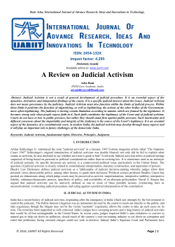 A Review on Judicial Activism