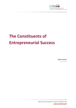 The Constituents of Entrepreneurial Success - USB-ED