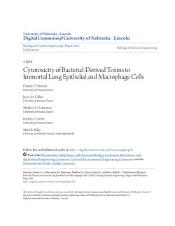 Cytotoxicity of Bacterial-Derived Toxins to Immortal Lung Epithelial