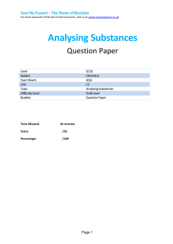 Analysing Substances