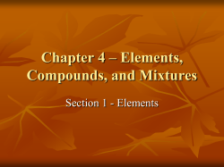 Chapter 4 &ndash; Elements, Compounds, and Mixtures