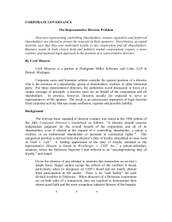 CORPORATE GOVERNANCE The Representative Director Problem