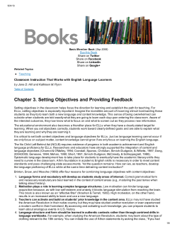 Chapter 3. Setting Objectives and Providing Feedback